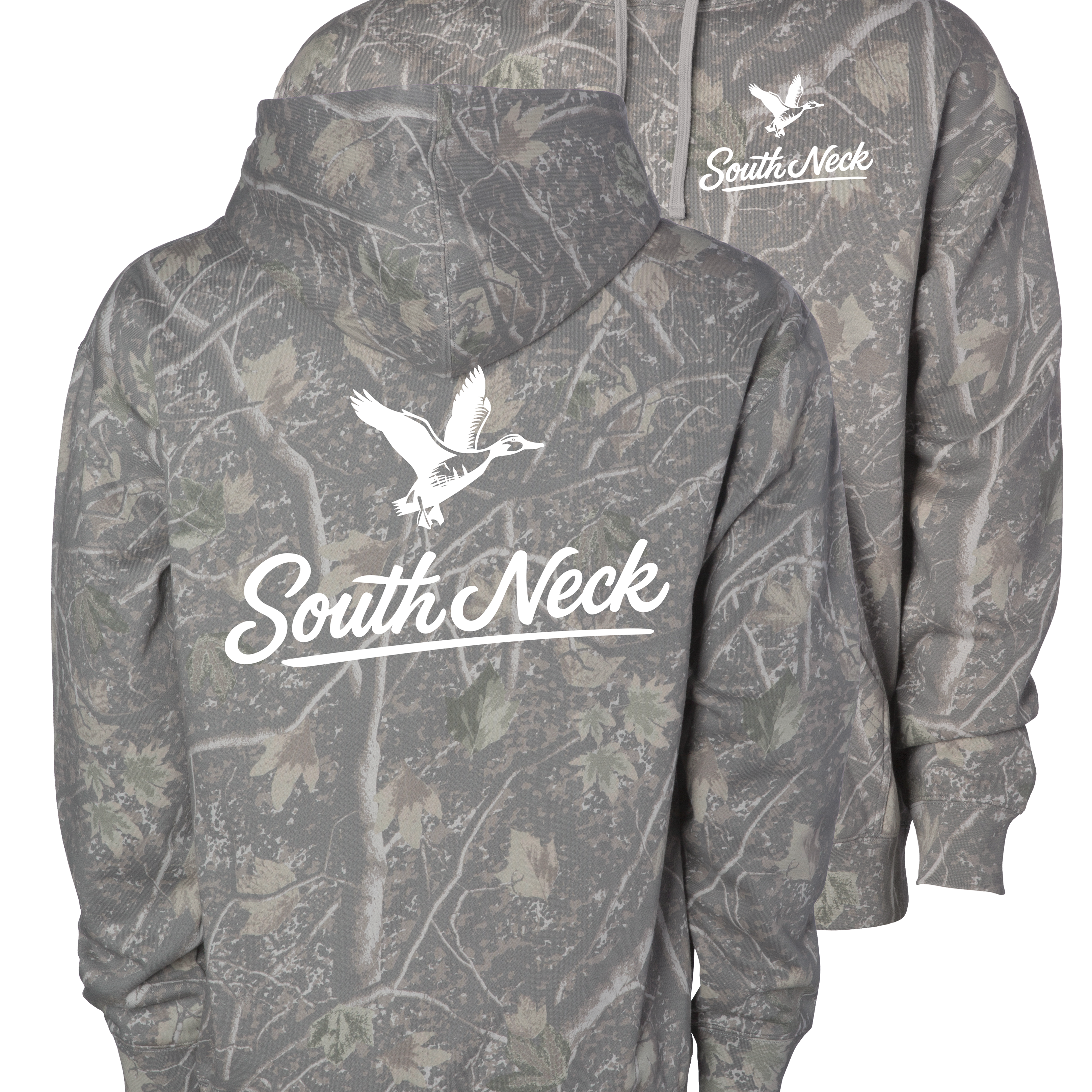 "Script Duck" | Vintage Deadwood Tree Camo Heavyweight Hoodie