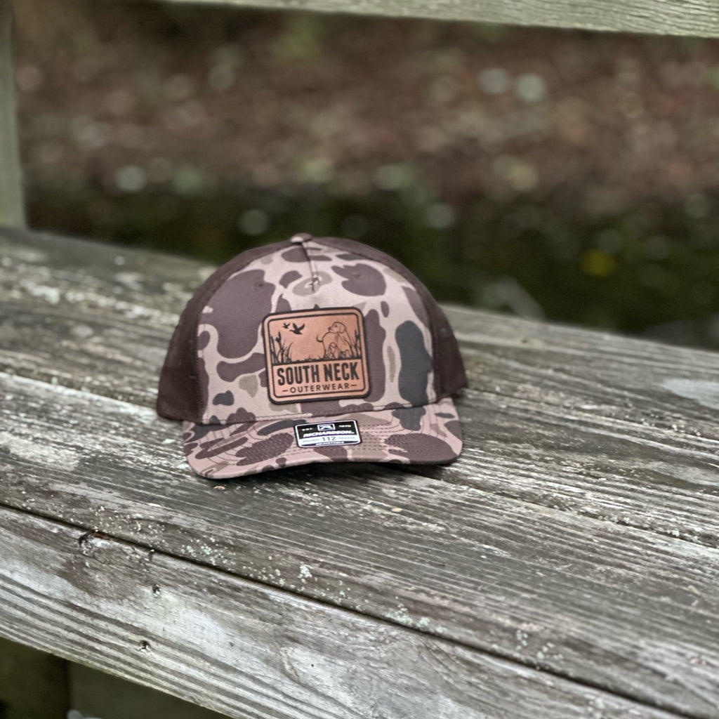 Richardson 112PFP Printed Five Panel Trucker Saltwater Duck Camo/Charcoal